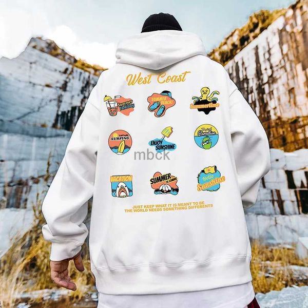 Sweatshirts Mens Jackets West Coast Graffiti Com capuz gráfico Sweatshirts Men Pullovers de outono Hoodies casuais masculino Y2K Streetwear Top Hip Hop Tacksuit 240412