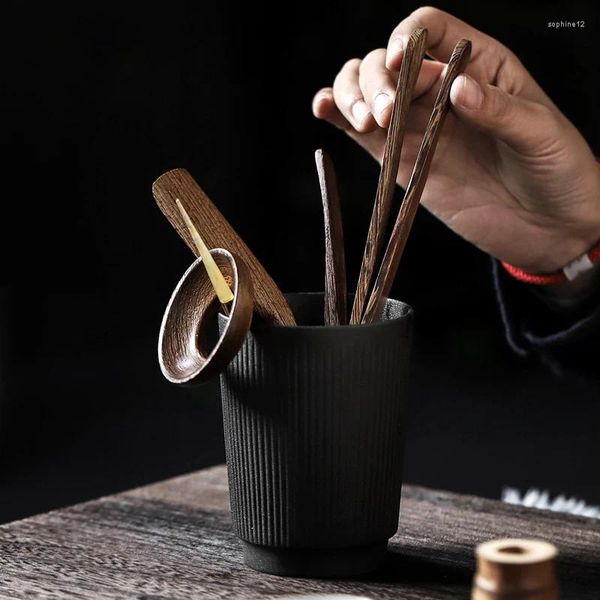 Чайные наборы Tangpin Black Crockery Ceramic Tea Ceremony Set Set Coffee Accessories Инструменты