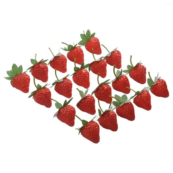 Figurine decorative Display falsa di frutta di fragole in plastica artificiale per cibi da cucina decorazioni decorazioni ornamentati artigianali.