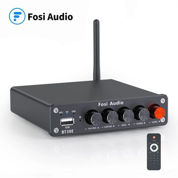 Amplificadores Fosi Audio Bluetooth Power amplificador Udisk Player 2.1 canal BT30e Subwoofer de áudio para home theater 50w x2