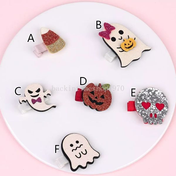 Hairpins de halloween para bebê barretas de abóbora fantasmas para meninas crianças catajas de segurança clipes de cabelo acessórios para pinos de cabelo