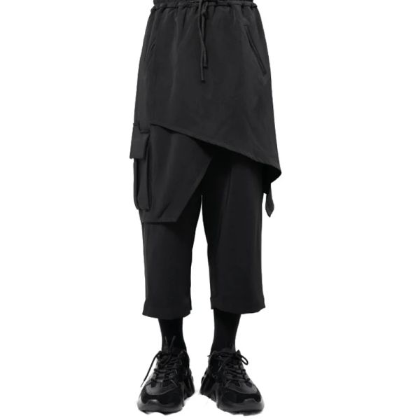 Pantaloni pantaloni casual maschili nuovi giovani tendono ai pantaloni da uomo pantaloni dritti sciolti e versatili finti doppi gamba a doppia gamba capris