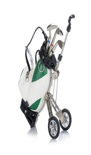 Original Golfstifterhalter mit Golfbeutel Standdesktop Golf Bag Trolley Stifthalterhaltergolfer Caddy mit 3 Metallstiften und PU 7670278