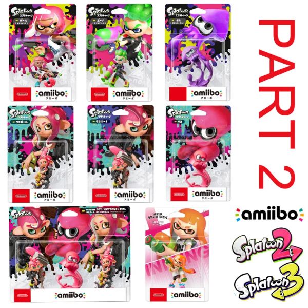 Accessori Nintendo Amiibo Super Smash Bros. Serie SPLATOON Figura NFC Octoling Girl Boy 3 Pack Part2