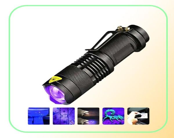 LED UV 365nm 395nm Blacklight Scorpion UV Detector de urina de estimação leve Zoomable Ultravioleta recarregável iluminação externa 68886650