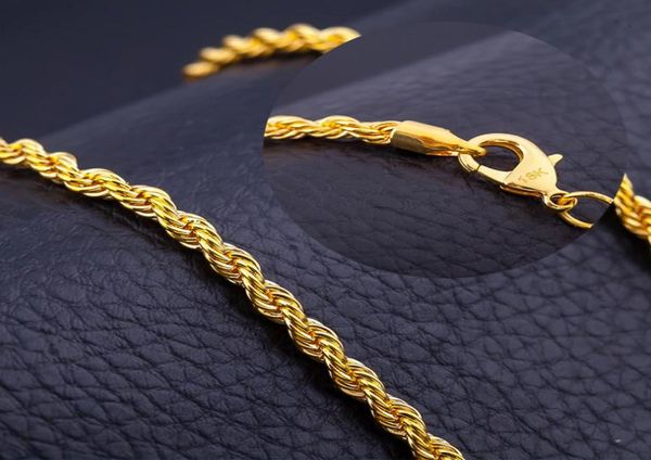 16 polegadas a 26 polegadas 6 mm de colar de corrente de ouro 6 mm Moda de ouro 18k Correntes de ouro para homens GI8690818
