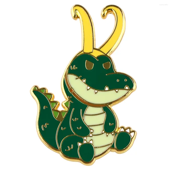 Broches crocodilo engraçado pino de esmal