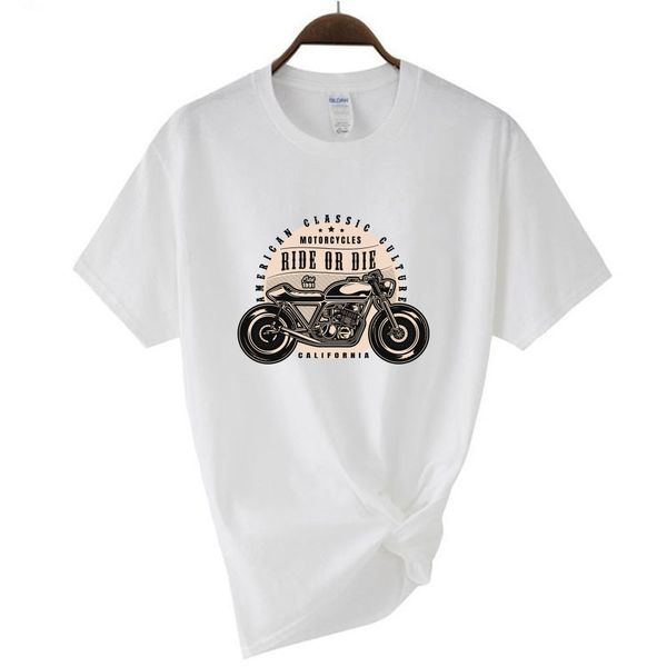 Vintage T-Shirt Motorrad Frauen T-Shirt Druckwagen Kurzarm Tees Sommer Herren Kleidung Freizeitbluse Klassische Motorrad-Tops