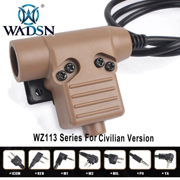 Accessoires Wadsn Militär U94 PTT Kabelstecker -Adapter für Walkie Talkie Motorola Kenwood Tyt F8 Baofeng 5R Radio Comtac Copy Headsets WZ113