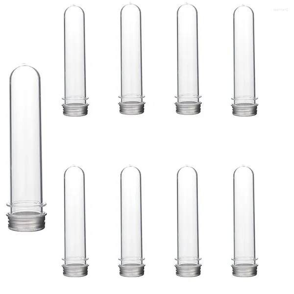 Garrafas de armazenamento 10pcs 40ml Excelentes tubos de teste de plástico transparentes com equipamentos de laboratório de suprimentos escolares de boné de alumínio