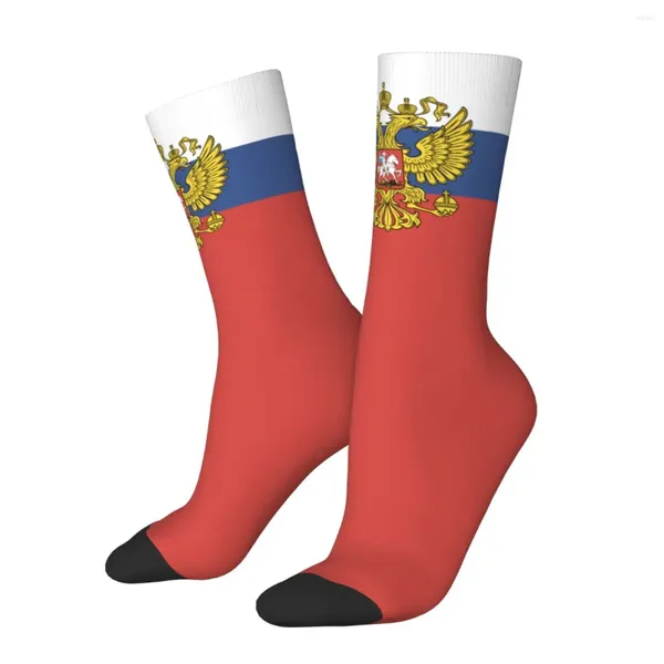 Herrensocken coole Russische Föderation Flagge Basketball Russland Polyester Middle Tube für Unisex atmungsaktiv