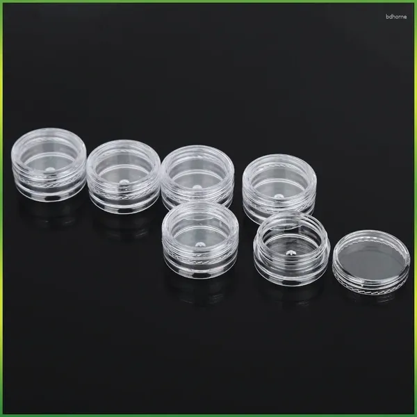 Lagerflaschen 10/20/30pcs 2,5 ml klare Plastikschmuck Perlenkiste kleine runde Behälter Gläser Make -up -Organisator -Kisten Reisen