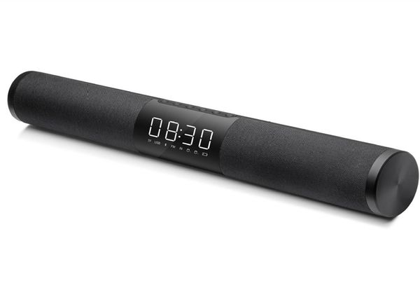 V01 Soundbar Wireless Bluetooth -Lautsprecher mit Uhr 20W Doppelhorn schwerer Bass Stereo Surround hochwertiger Lautsprecher für TV iPhone 9547339