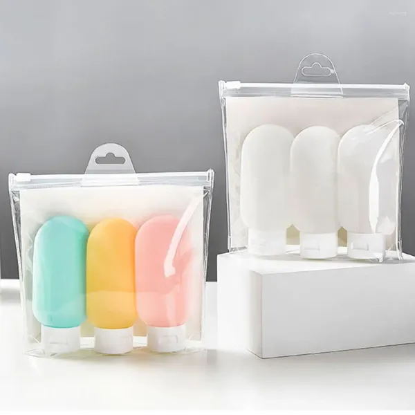 Lagerflaschen tragbare Plastik Shampoo Duschgel Reiselotion mit Tragetasche Kosmetikbehälter nachfüllbare Kits Quetschflasche