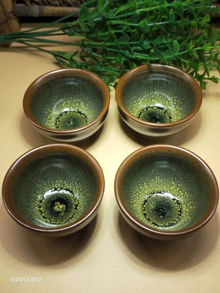 Coppe Saucers Jianzhan cinese Tè vintage tazza jian ware glassa di olio senza mano Tenmoku Pottery Health Benefici più giusti