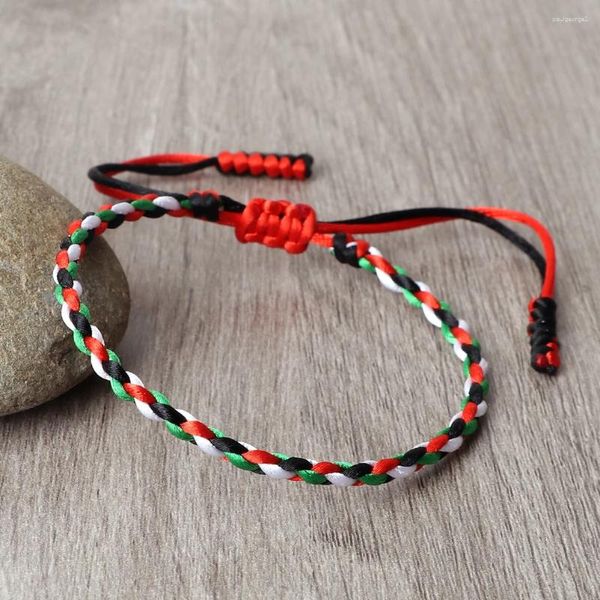 Strand Fashion Bracciale bandiera nazionale intrecciata per uomini donne fatte a mano per la pace di amicizia pace -stato gioielli patriottici