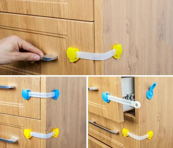 10pclot Baby Safety Safety Child Lock Holderator для шкафов шкафчика шкафчика. Защита за холодильник для детей, блокирующих двери7128452