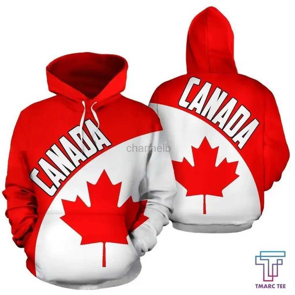 Capuz do moletom feminino Sweatshirts Canada Maple Leaf 3D capuz impressa capuz Canadá Capuz de capuz personalizado zíper capuz retro pulôver casual moda unissex capuz 240413