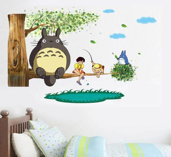Adesivi a parete totoro fumetti rimovibili murale di decalcomania per bambini per ragazzi camera da letto per ragazzi decorazioni per la casa per la casa natale natale 5870135