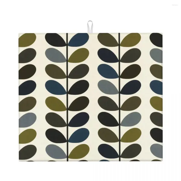 Tischmatten Skandinavische Orla Kiely Multi -Stamm -Schale Trocknungsmatte für Küche absorbierende Schnelle trockene Mikrofaserschalen Abflusspolster 18x24 Zoll