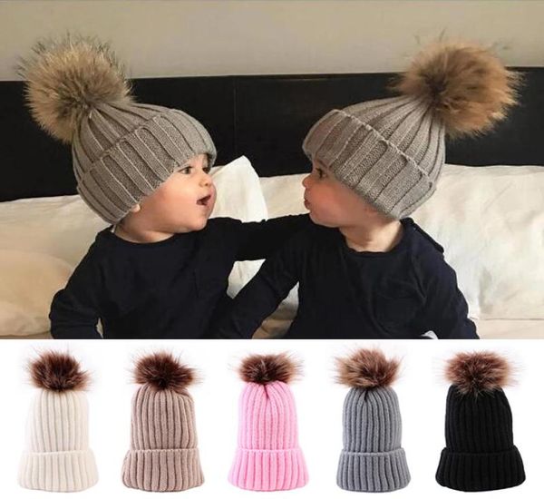 Cappelli cappelli autunno inverno cappello da bambino all'uncinetto caldo ragazzo beanie tace