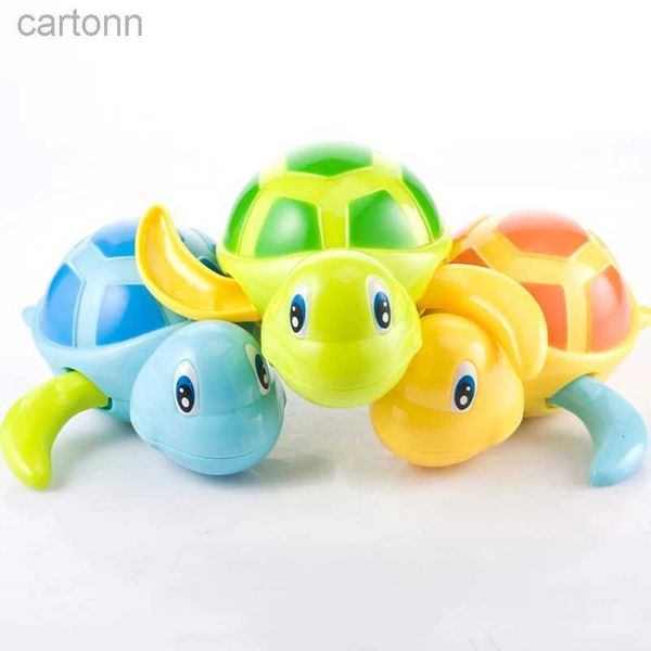 Banyo oyuncakları tek satış sevimli karikatür hayvan kaplumbağası klasik bebek su oyuncak bebek yüzme kaplumbağası yara zinciri saatler çocuklar plaj banyo oyuncakları 240413