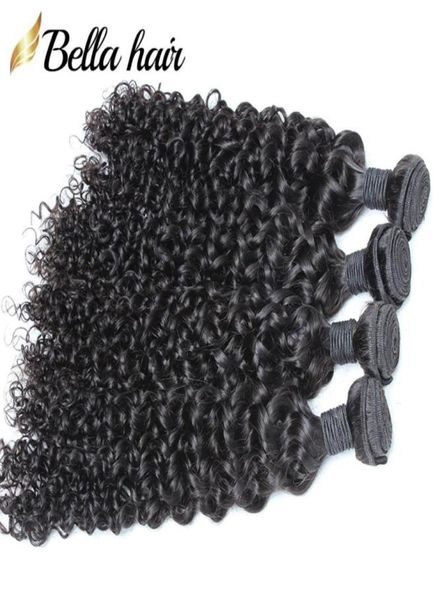 Pacchetti di capelli mongoli tessitura ricci tessitura di capelli 3pcs 100 virgin estensioni dei capelli umani trapunti 8quot30quotnatural Colore Bellahai9896405940847