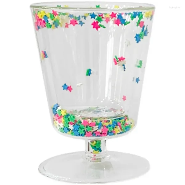 Tassen Schöne doppelte Schicht Glass Stern Becher transparenter Fruchtsaft-Getränke Cup Swing Girl Herz.