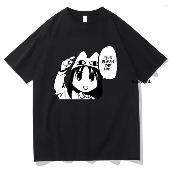 Herren-T-Shirts Anime Azumanga Daioh Hemd Ich zeichne in Café-Uniform und sagt, dass dies Mah Dad Hut Männer/Frauen ästhetische T-Shirt-Baumwoll-T-Shirts ist