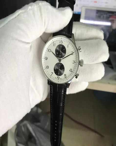 Orologio da uomo classico di alta qualità da uomo cronografo portoghese da 41mm Dialz Quartz cronografo cinghia maschile orologi da uomo polso orologio 6065401