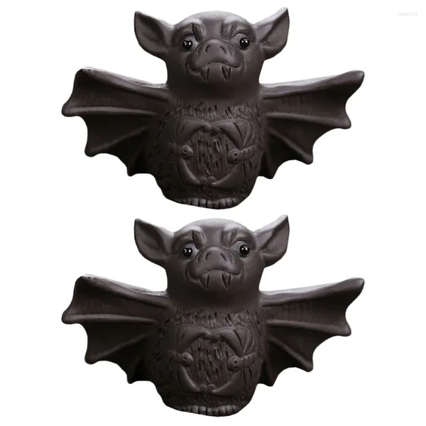 Tee -Sets 2 PCs Tea Haustier Ornament Fledermaus Figuren lila Autozubehört