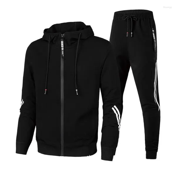 Herren Tracksuits Männer lässige Trainingsanzug Reißverschluss Hoodies Top und Jogginghosen 2pcs Set 2024 Männliche Outdoor -Joggingjacken Kleidung Sport Man Hosen