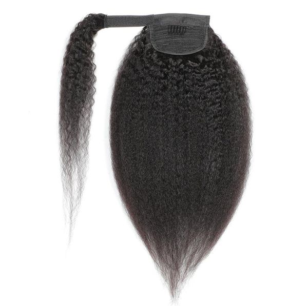 Крюк -петля хвостики извращенные прямые бразильские перуанские девственные волосы 824 дюймовые яки натуральный цвет индийские человеческие волосы 100 г волосы 9246744