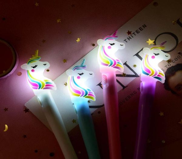 INS Kids Unicorn Toys Light Toys Luminous Light Pen Glow In The Dark Gel Pen Baby Girl Girls Unicorn Growing Toys Kids Shine Toy A81415522255