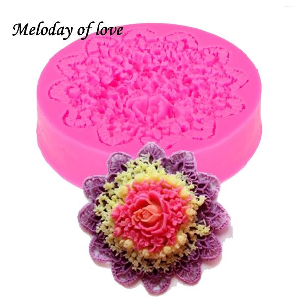 Moldes de cozimento Flores 3D Lace Chocolate Wedding Diy FONDANT BOLENT BOLENT TOOLS DOLOGS MOLD SOAP T0008