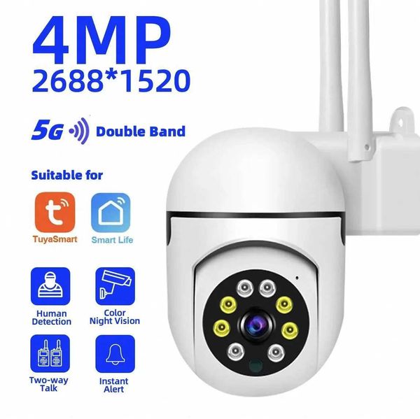 Câmeras IP 5G Tuya 3MP/4MP WiFi Smart IP Camera Ai Detectar Humano Câmera de Visão Noturna de Visão Noturna Smart Life Baby Monitor Smart Home 240413