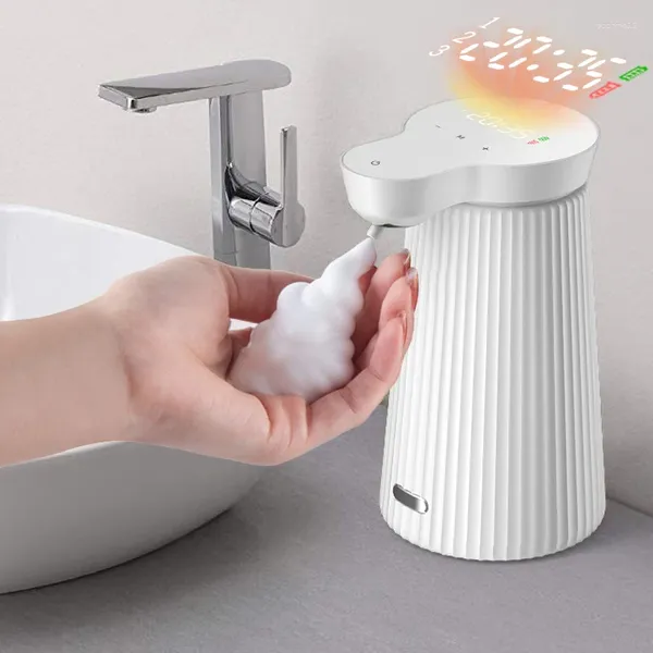 Sıvı Sabun Dispenser 500ml Büyük Ekran Otomatik Köpük Şarj Edilebilir Pompa Zamanı Ekran Akıllı Sensör El Yerel Dernitleyici
