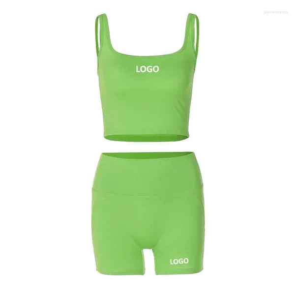 Damen -Trainingsanzüge für individuelles Logo 2024 Summer Fashion Street Shooting Navel Weste Slim Shorts Anzug