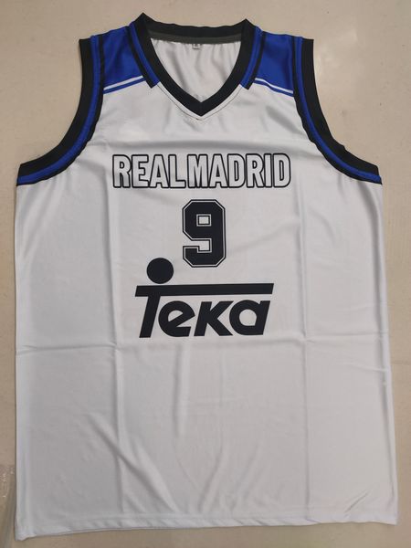 Reals 1998-99 Home Uniform #9 Arlauckas Basketball-Trikot kann mit jedem Namen und Numbe angepasst werden