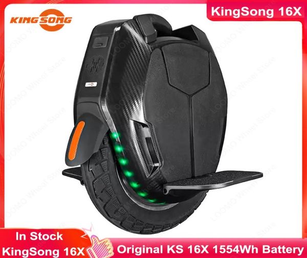 Kingsong KS16X Unicycle elétrico mais longa roda de quilometragem 2200W Motor 1554Wh Velocidade da bateria 50kmh Dual Charger8609450