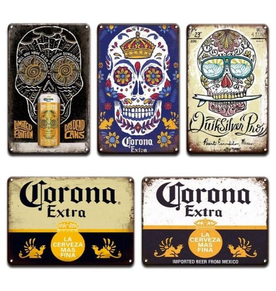 2021 Novo Corona Capta de Cerveja Extra Capa Decoração de Parede Decoração de Metal Metal Sign Vintage Pub Bar de banheiros Casa da praia Sala de estar Man Cave Decoração 2183339