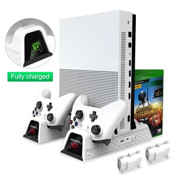 Стоимость зарядного устройства для двойного контроллера Oivo для xbox One Console Counting Colleting Vertical Stand Зарядка станции для батарей Xbox One/S/x 2