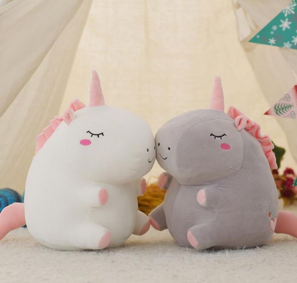 Down Cotton Unicorn Plush Plush Toy Fat Unicorn Bambola Animale Pielloni Soft Cuscini Bambini per bambini Gifts di Natale Birthday7067844