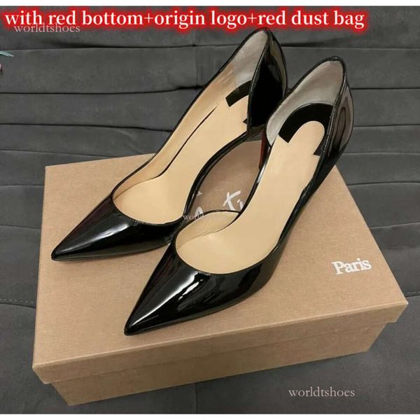 2024 New Women's High Heels Ponto Bombas de dedo do pé 6cm 8cm 10cm 12cm STILETTO SALETTO NUDE PATENTE PATENTE PATENTE RED BONTIL DE LUZUGH