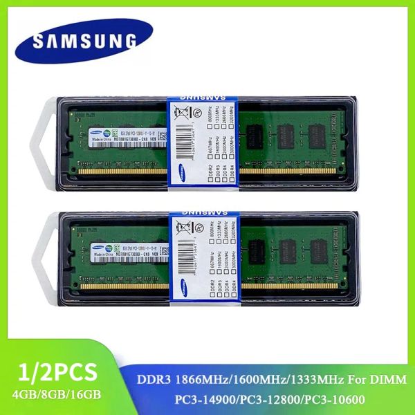 Rams 1/2PCS Samsung DDR3 DIMM RAM 16GB 8GB 4GB 1866 МГц 1600 МГц 1333 МГц память на рабочем столе 240pin DIMM 1.5V PC3 Memoria Memoria