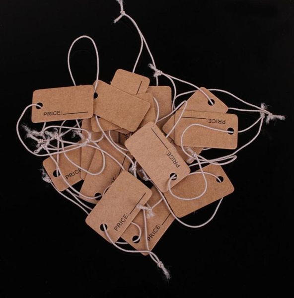 1000pcs 13cm23cm Brown Kraft String em branco de casamento Tags de preços de papel com rótulo com corda9886947