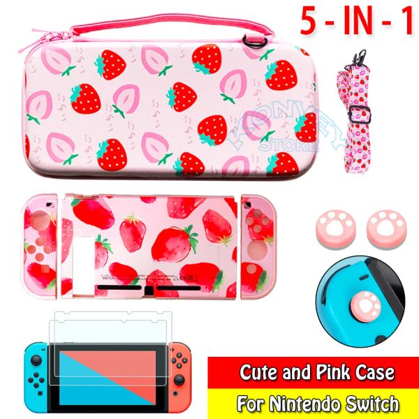Сумки для Nintend Switch Pink Cure Cover Cover NS Сумка для хранения eva Hard Protect Pouchpc Hard Shell для консоли Nintendo Switch