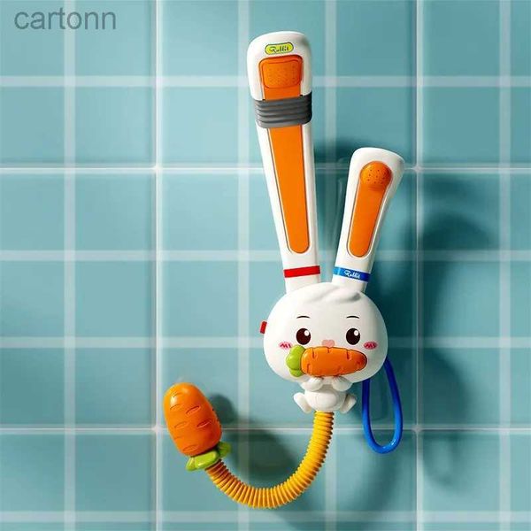 Banyo oyuncakları bebek oyuncak elektrikli duş oyuncak tavşan havuç su pompası ayarlanabilir sprinkler bebek küvet sprey su oyuncak yürümeye başlayan hediye 240413
