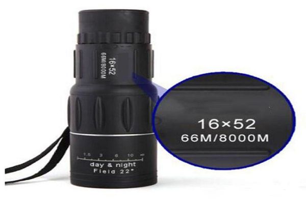 16 x 52 Фокус Zoom Monocular Binoculars Deptic Lens Telecope Day Night Vision Telecopio Binoculares для Hunting8239884