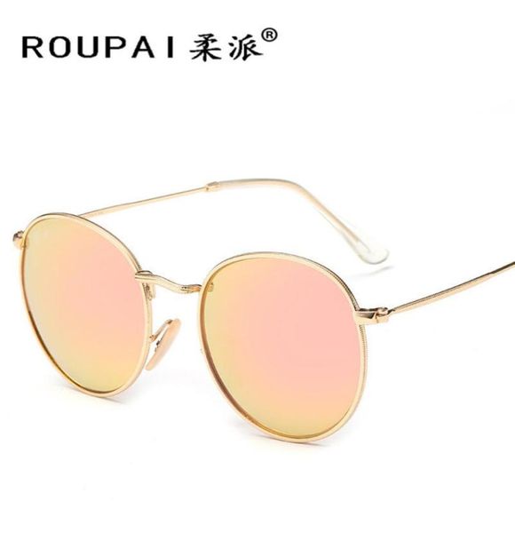 Rupai Women Polarized Women Vintage Fashion Round Occhiali da sole sfumature per donne Fashion 2018 Hippie Gothic Festival Punk1964406